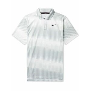 *NEW Men 2XL Nike Golf Tiger Woods ADV DriFit Striped Polo White/Gray DN2237-100
